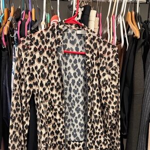 White House Black Market Leopard Print Blazer
